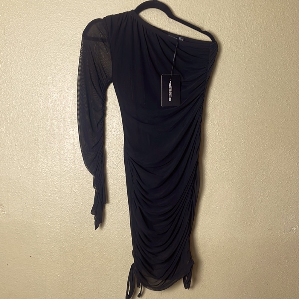 Pretty Little Thing Mesh Black Dress